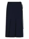 Marni Wool Midi Skirt With Pleats And Tie In Black