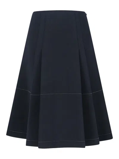 Marni Pleated Midi Skirt In Black
