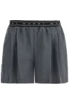 Marni Pleated Shorts With Branded Band In Graphite (grey)