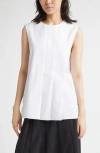 Marni Pleated Sleeveless Top In White