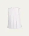 Marni Pleated Sleeveless Top In Lilywhite