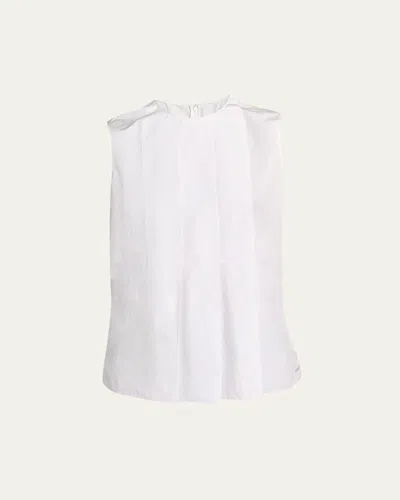 Marni Pleated Sleeveless Top In Lilywhite
