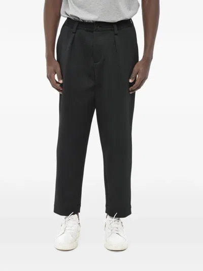 Marni Pleated Textured Black Trousers