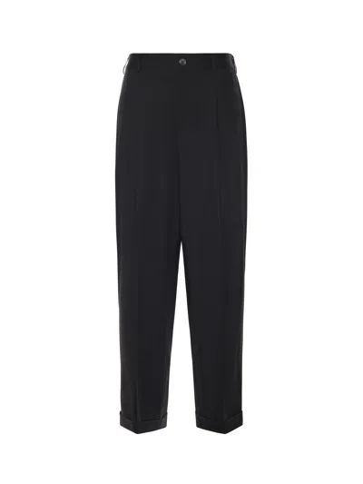 Marni Pleated Trousers In Cool Wool In Black