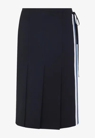 MARNI PLEATED VIRGIN WOOL MIDI SKIRT