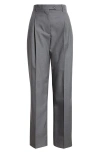 Marni Pleated Virgin Wool Pants In Graphite