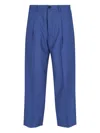 Marni Straight Trousers With Back Pocket And Belt Loops In Blue