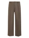 Marni Brown Wool Trousers With Elasticated Waistband In Brown