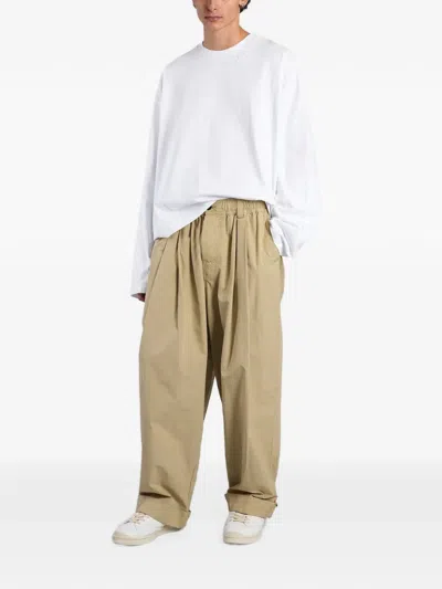 Marni Pleated Wide-leg Trousers In Neutral