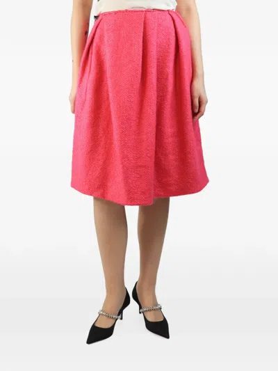 Pre-owned Marni Pleated Wool-blend Skirt In Pink