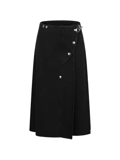 Marni Pleated-wrap Maxi Skirt In Black