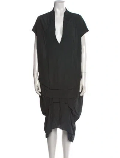Pre-owned Marni Plunge Neckline Long Dress In Grey