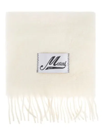 MARNI PLUSH OFF-WHITE ALPACA BLEND SCARF