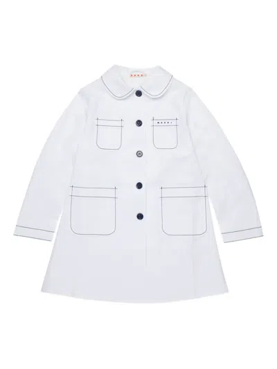 Marni Kids' Pocket Cotton Jacket In White
