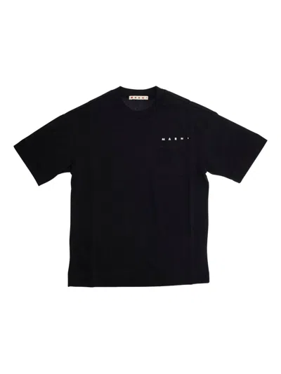 Marni Kids' Pocket Logo T-shirt In Black