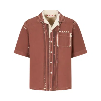 Pre-owned Marni Pocket Shirt 'rust' | Red | Men's Size 48