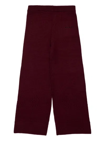 Marni Kids' Pointelle-knit Trousers In Multi