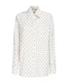 Marni White Poplin Shirt With Polka Dots In White