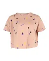 Marni Polka-dot Crop T-shirt In Peach Cotton In Orange