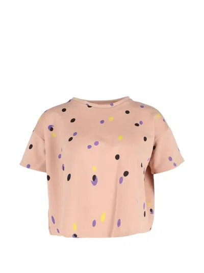 Pre-owned Marni Polka-dot Crop T-shirt In Pink