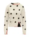 Marni Polka-dot Jacquard-knit Wool Sweater In Nude