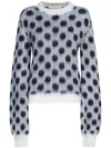 Marni Polka-dot Mohair Blend Sweater In White