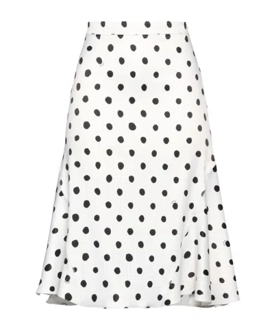 Marni Polka Dot Midi Skirt In White