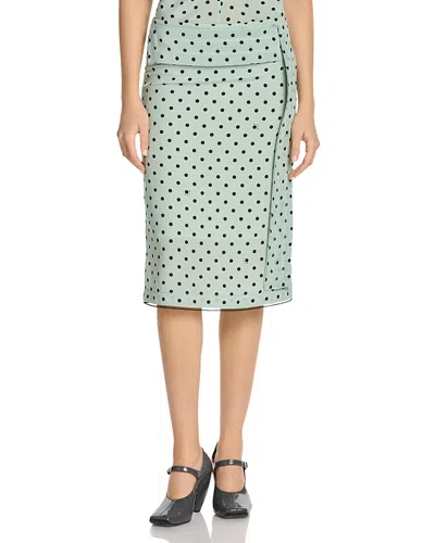 Marni Polka Dot Pencil Skirt In Blue
