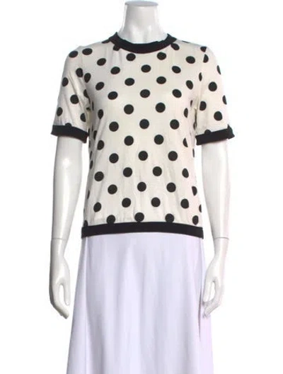 Pre-owned Marni Polka Dot Print Crew Neck T-shirt In White