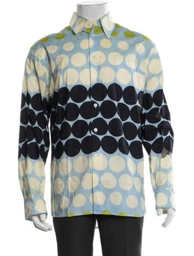 Pre-owned Marni Polka Dot Print Long Sleeve Dress Shirt In Multicolor