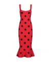 Marni Polka Dot-print Midi Dress In Red