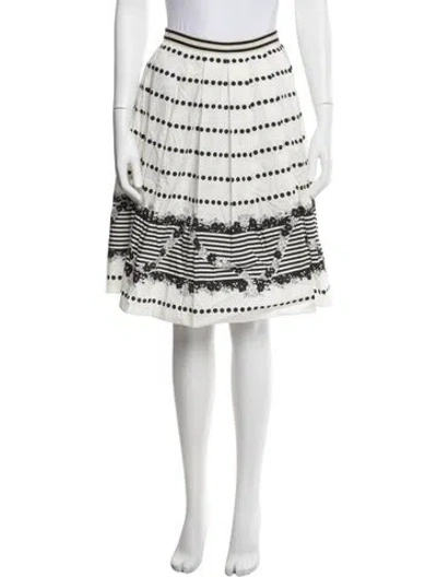 Pre-owned Marni Polka Dot Print Midi Length Skirt In White