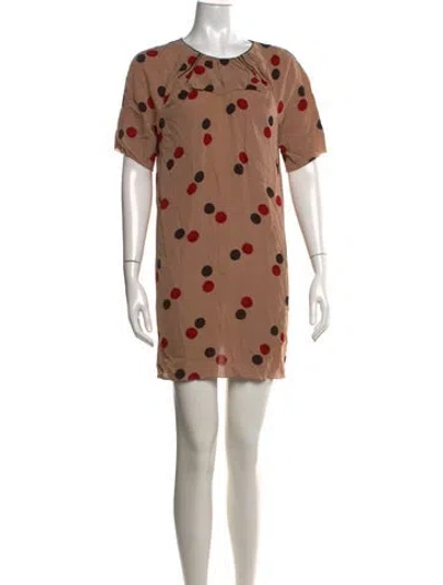 Pre-owned Marni Polka Dot Print Mini Dress In Neutrals