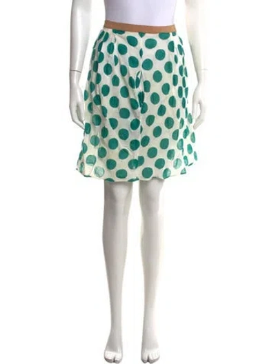 Pre-owned Marni Polka Dot Print Mini Skirt In Green