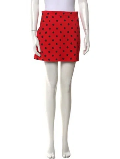 Pre-owned Marni Polka Dot Print Mini Skirt In Red