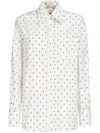 Marni White Poplin Shirt With Polka Dots In Jqw01