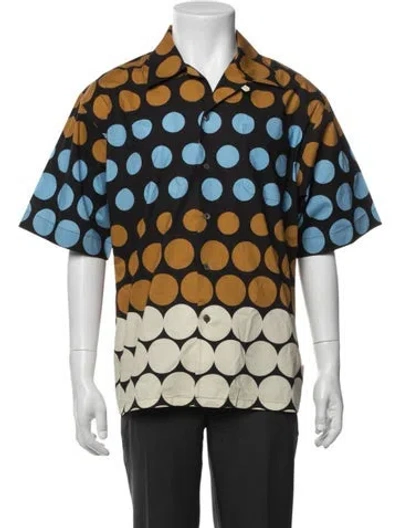 Pre-owned Marni Polka Dot Print Short Sleeve Shirt In Black