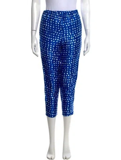 Pre-owned Marni Polka Dot Print Straight Leg Pants In Blue