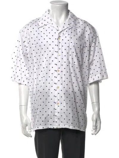 Pre-owned Marni Polka Dot Print Three-quarter Sleeve Shirt In White
