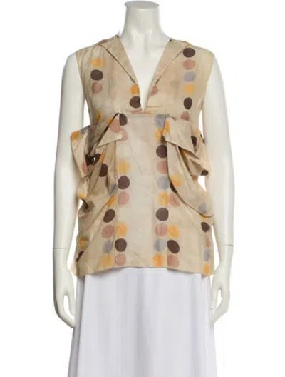 Pre-owned Marni Polka Dot Print V-neck Blouse In Multi