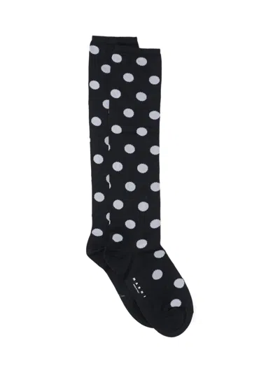 Marni Polka Dot Socks In Black