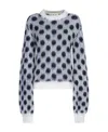 Marni Polka-dot Mohair Blend Sweater In Gray