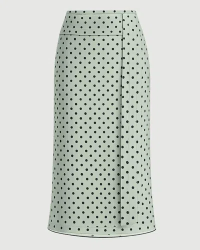 Marni Polka Pencil Midi Skirt In Green