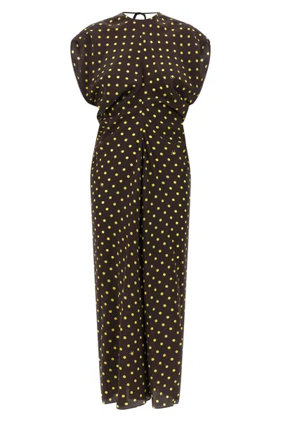 Marni Polka Rhythm Dress In Braun