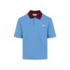 Marni Polo In Piquet Blu Con Colletto A Contrasto
