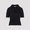 Marni Fuzzy Short Sleeve Sweater In Black