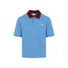 Marni Polo In Piquet Blu Con Colletto A Contrasto