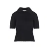 Marni Fuzzy Short Sleeve Sweater In Blue