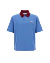 Marni Polo In Piquet Blu Con Colletto A Contrasto