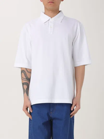 Marni Men's Logo Cotton Polo Shirt In White